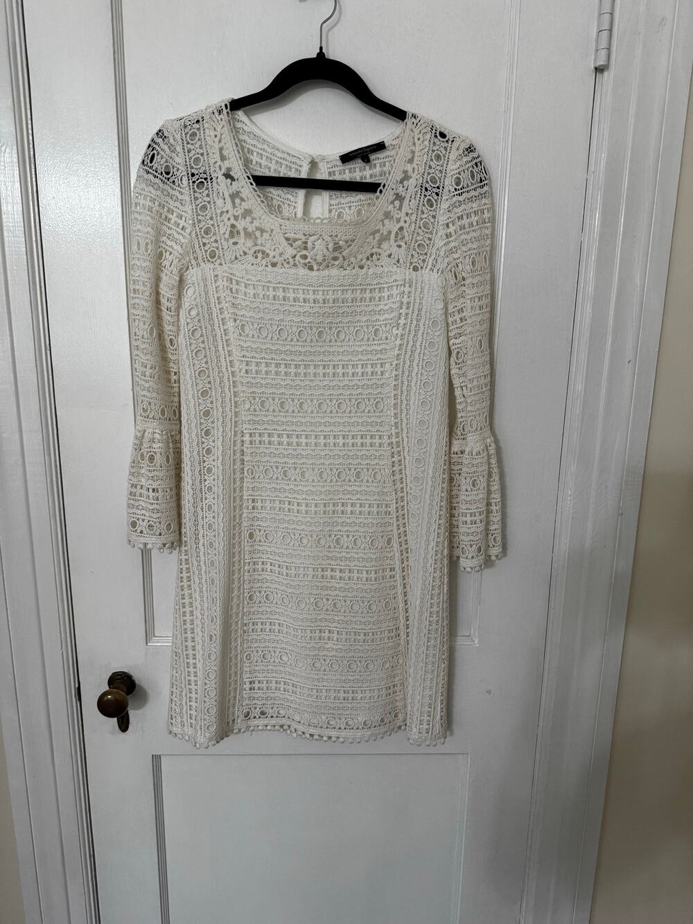 Nanette Lepore White Knit Crocheted Dress